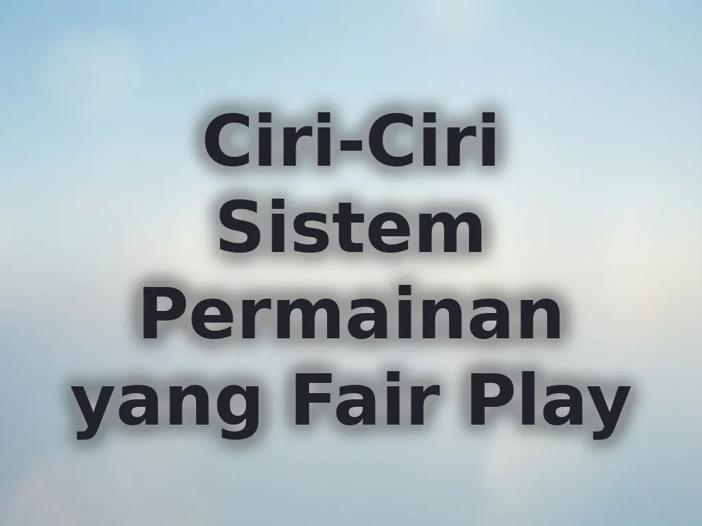 Ciri-Ciri Sistem Permainan yang Fair Play